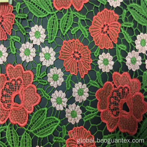 Floral Embroidery Polyester Crochet Fabric for Garment